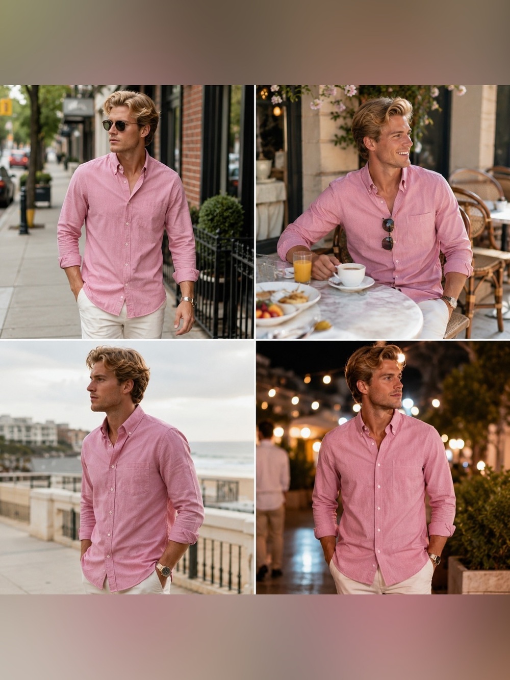 J. Crew Men's Pink Long-Sleeve Button-Down Shirt